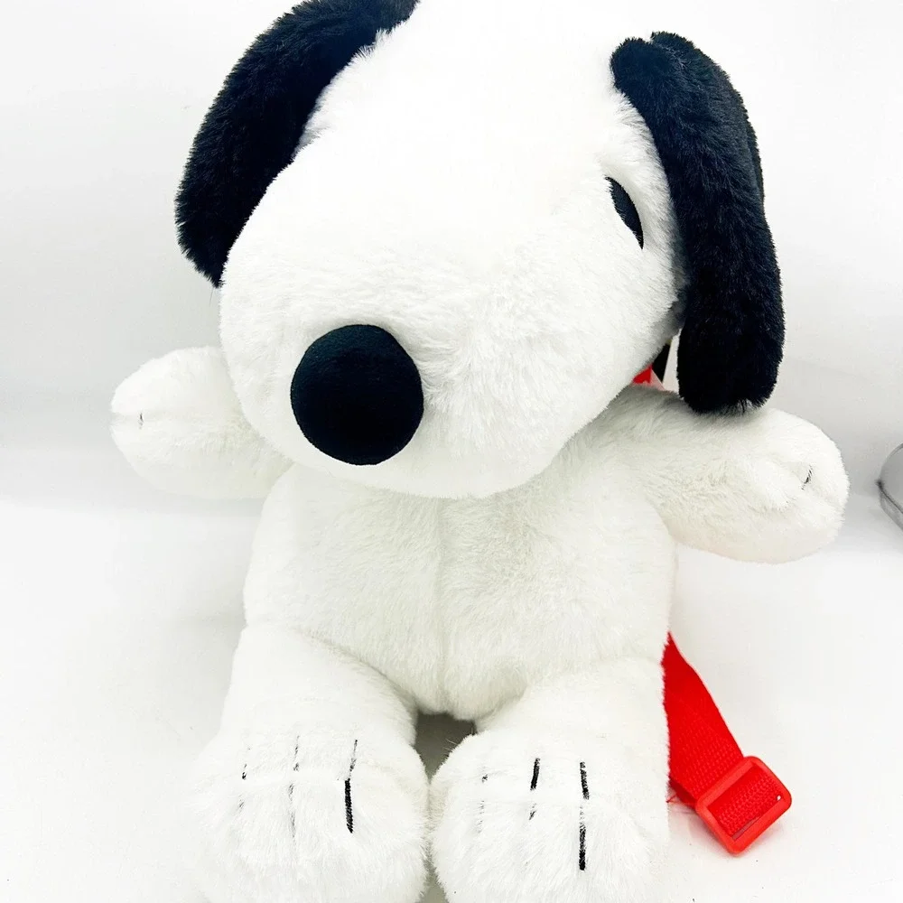Peanuts Snoopy Plush Backpack Plush Red‎ Straps Zipper Bag